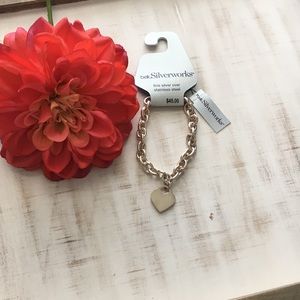 NWT Silverworks Charm Bracelet with Heart Charm